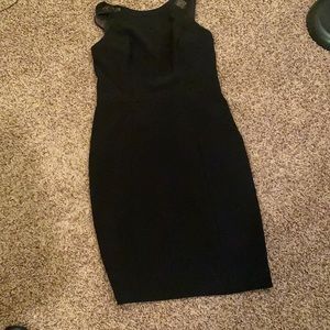 Black dress with mesh details